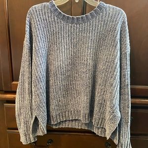 Aerie chenille crop purple sweater